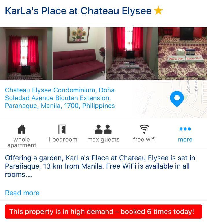 Karla'S Place At Chateau Elysee Paranaque City ภายนอก รูปภาพ